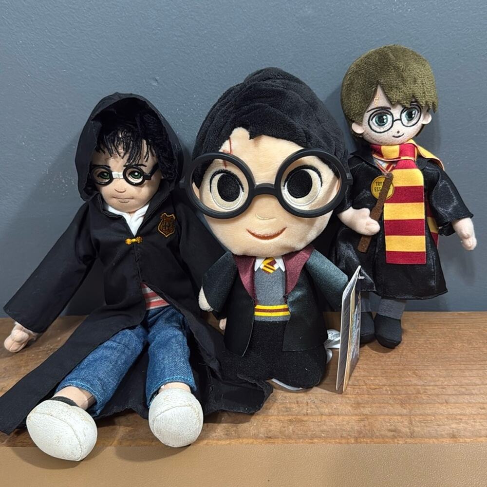 Harry Potter Plush Toy Set of 3 Funko plushie NWT robes glasses scar 2 preloved